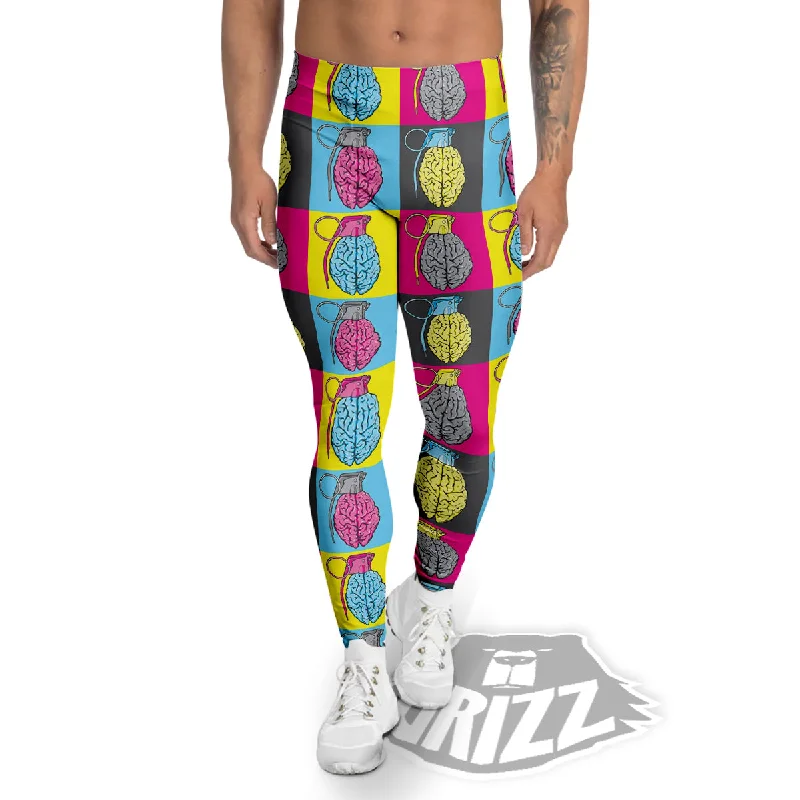 Brain Bomb Colorful Print Pattern Men's Leggings