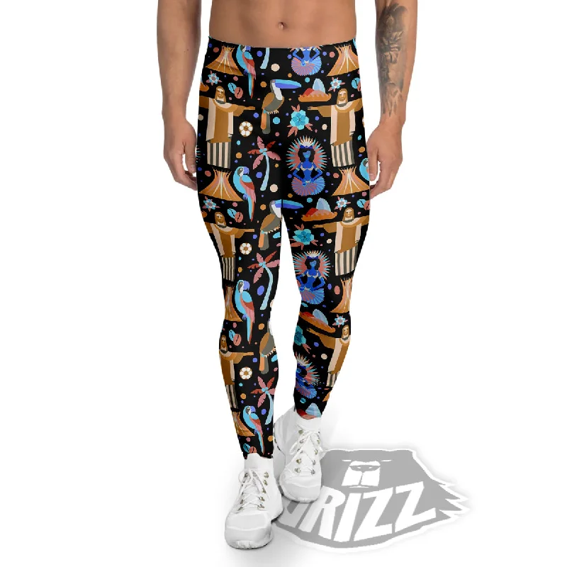 Brazil Symbols Country Print Pattern Men's Leggings