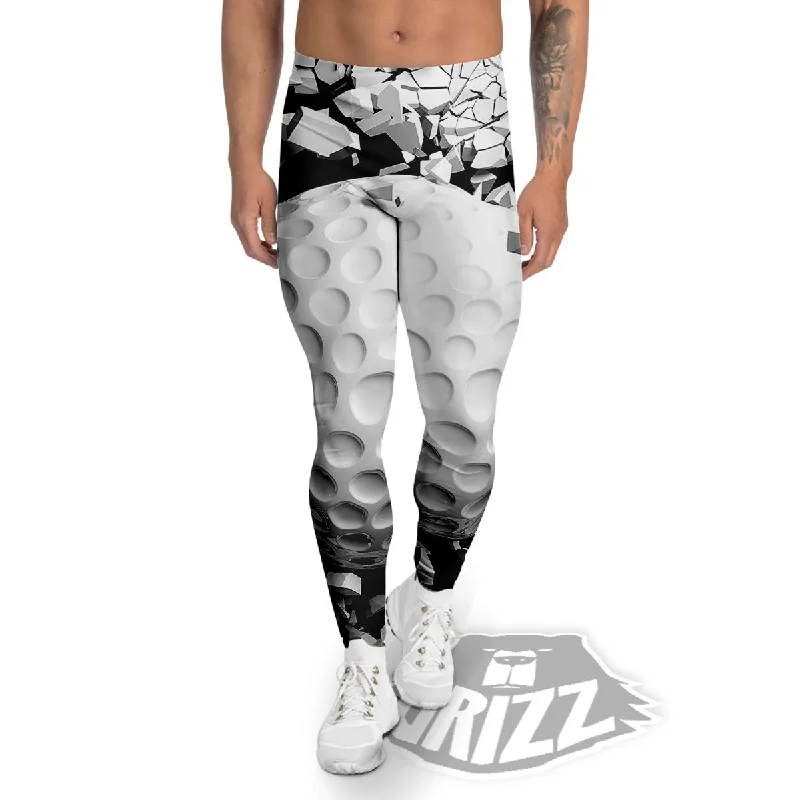 Amazing Deals Breaking Wall Golf Ball Print Men's Leggings