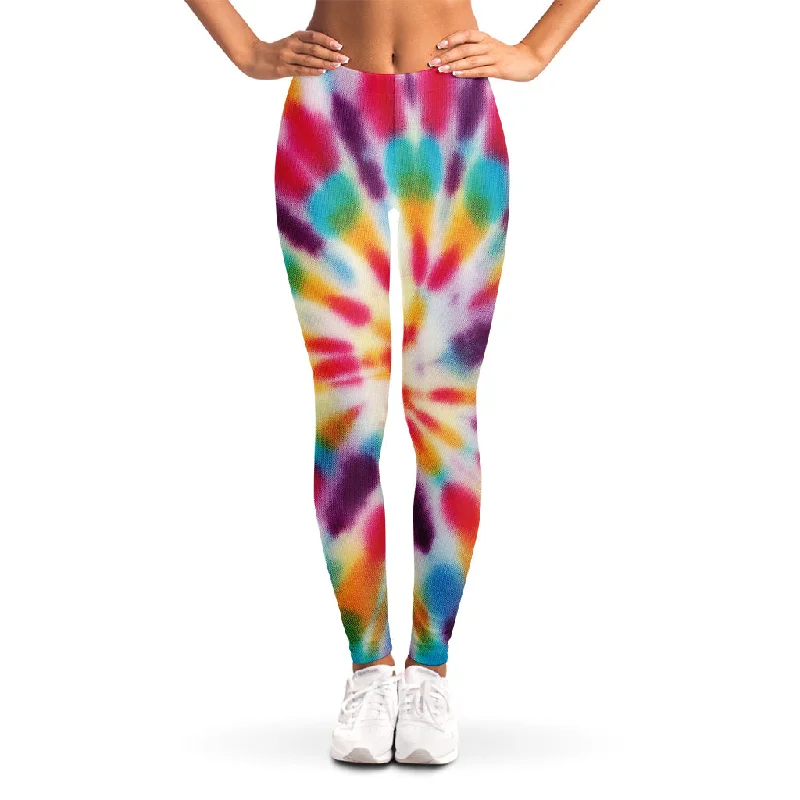 Bright Swirl Tie Dye Print Women's Leggings