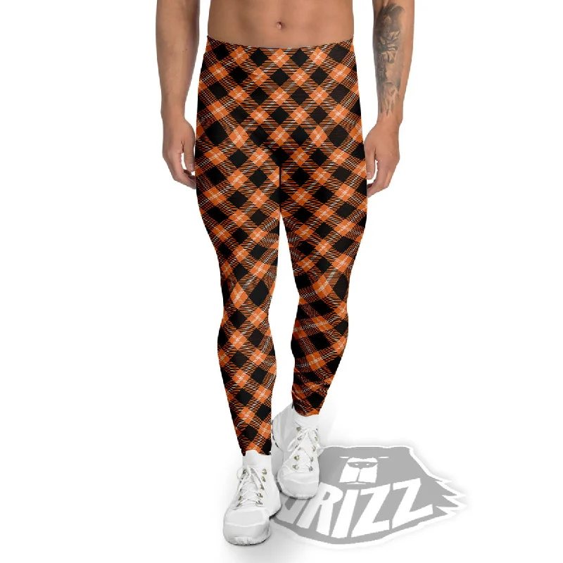Best Deals Buffalo Check Halloween Print Pattern Men's Leggings