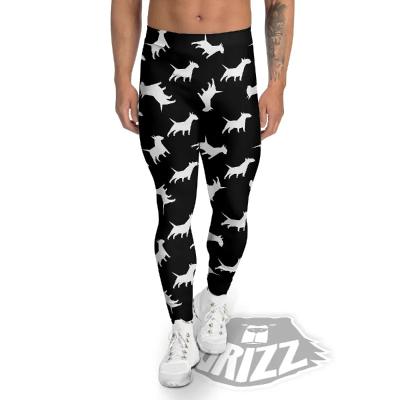 Bull Terrier Black Print Pattern Men's Leggings