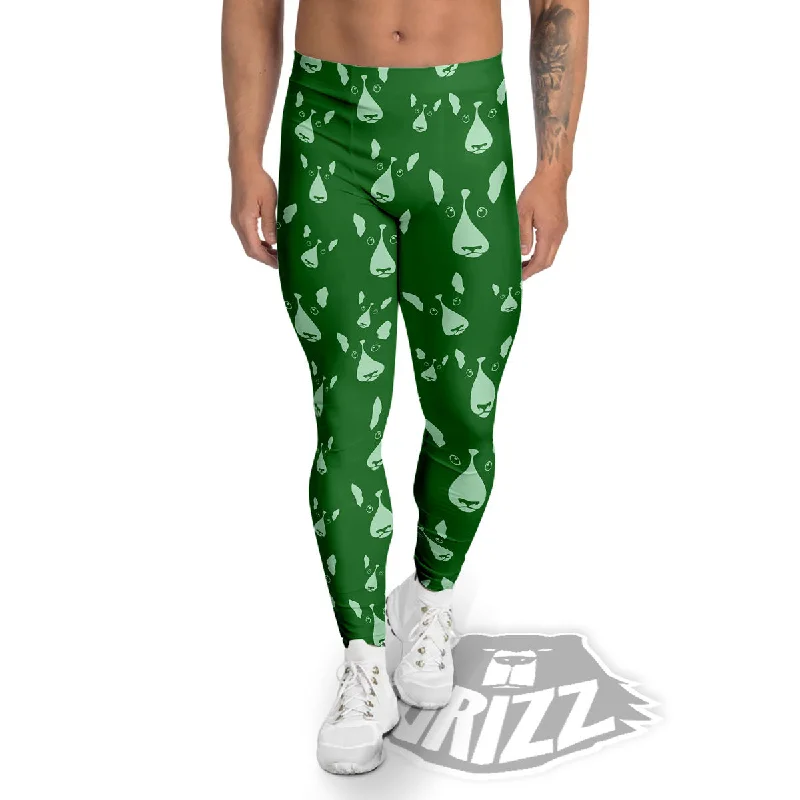 Massive Deals Bull Terrier Green Print Pattern Men's Leggings