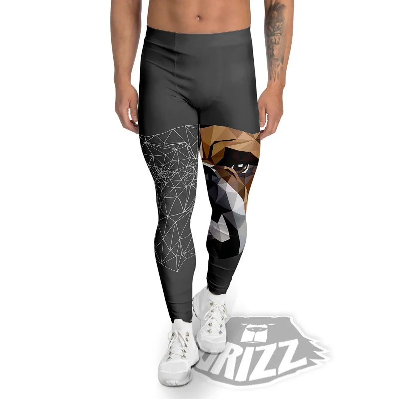 Lowest Price Bulldog Geometric English Print Men's Leggings