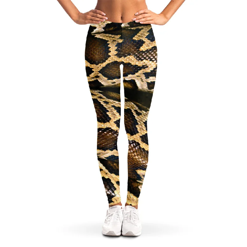 Burmese Python Snake Print Women's Leggings