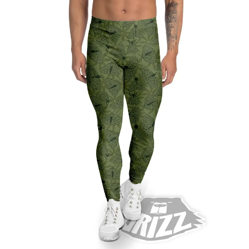 Early Access Butterfly Monarch Green Print Pattern Men's Leggings