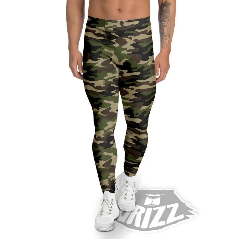 Bargain Blast Camouflage Brown And Green Print Men's Leggings