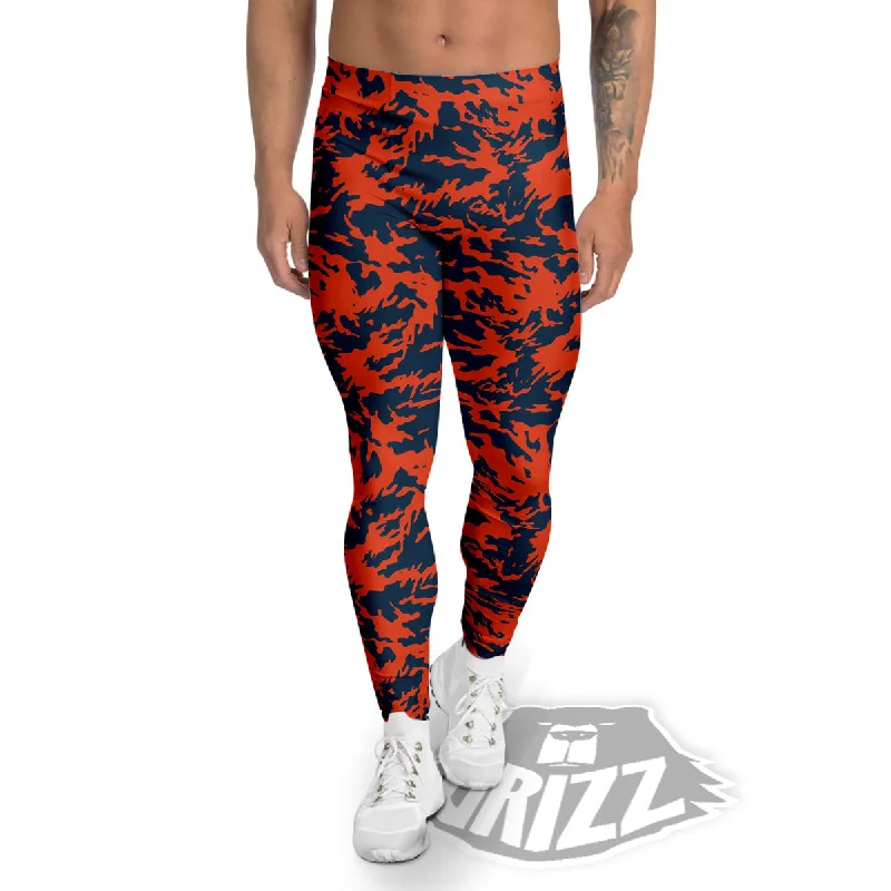 Camouflage Red Spots Print Pattern Men's Leggings