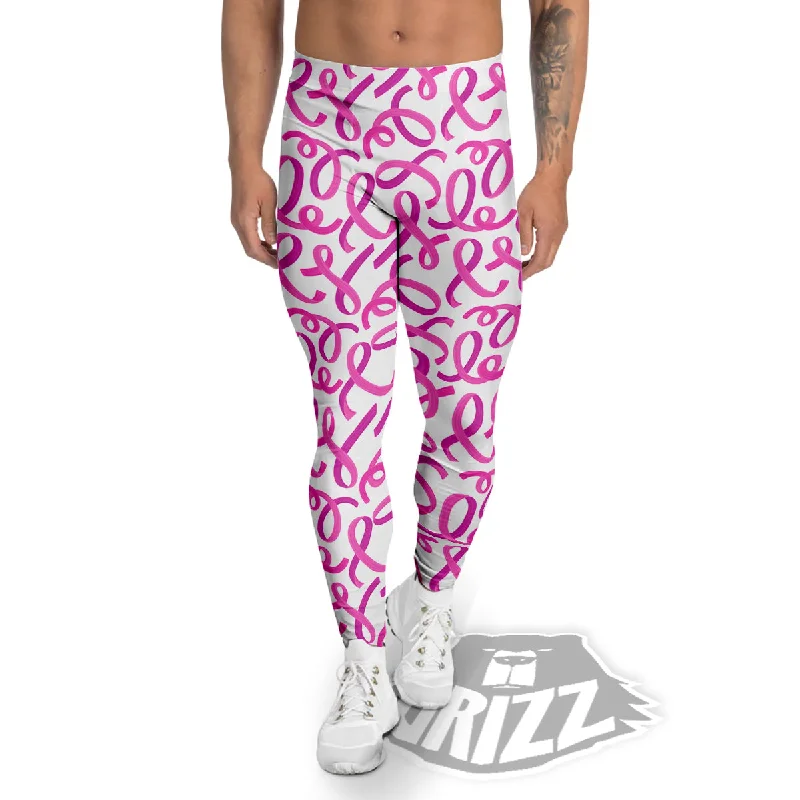 Cancer Awareness Print Pattern Men's Leggings