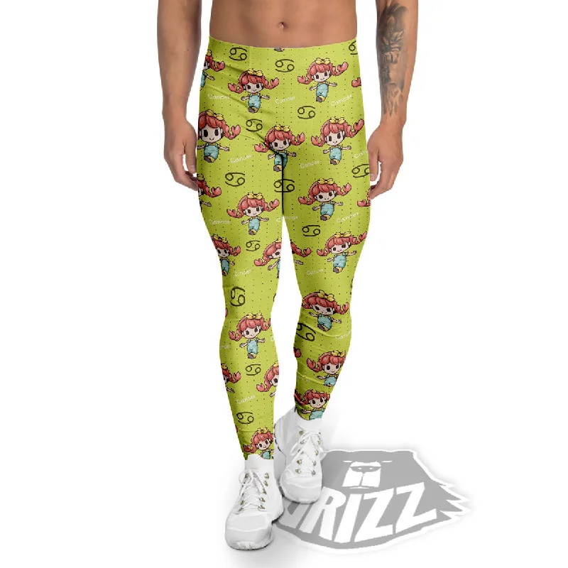 Deal Frenzy Cancer Cute Cartoon Print Pattern Men's Leggings