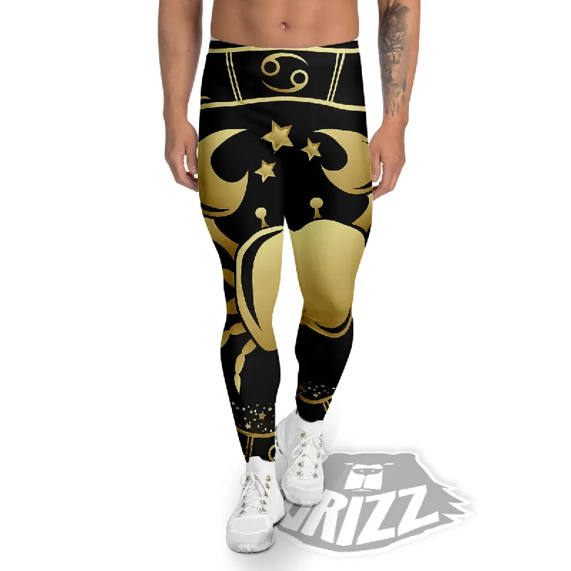 Special Buy Cancer Sign Black And Gold Print Men's Leggings