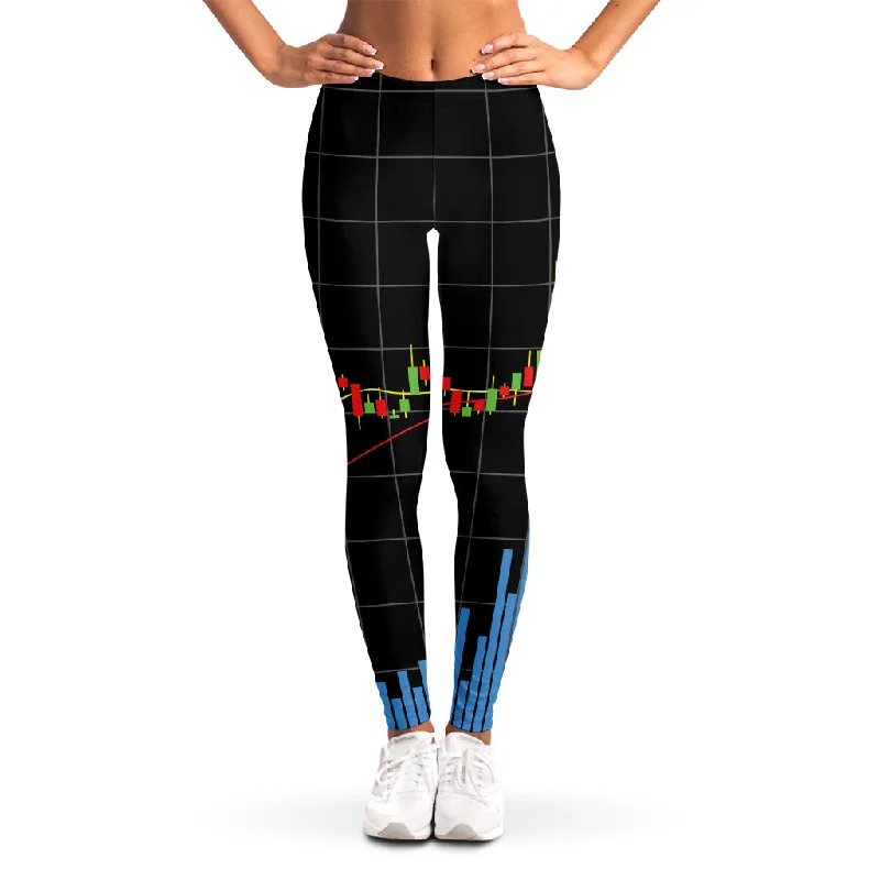 Candlestick Stock Graph Chart Print Women's Leggings