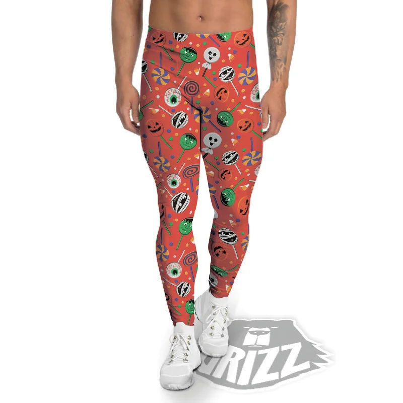 Limited Time Discount Candy Cute Halloween Print Pattern Men's Leggings