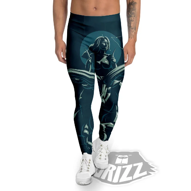 Capricorn Sign Astrology Print Men's Leggings