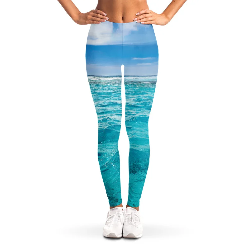 Caribbean Ocean Print Women's Leggings