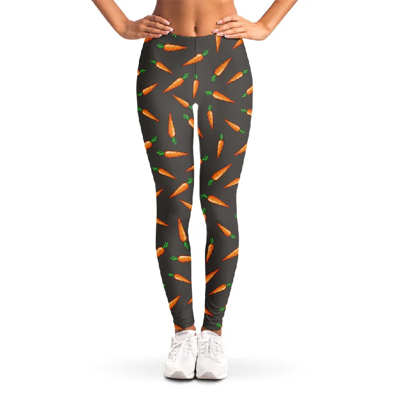 Cartoon Carrot Pattern Print Women's Leggings