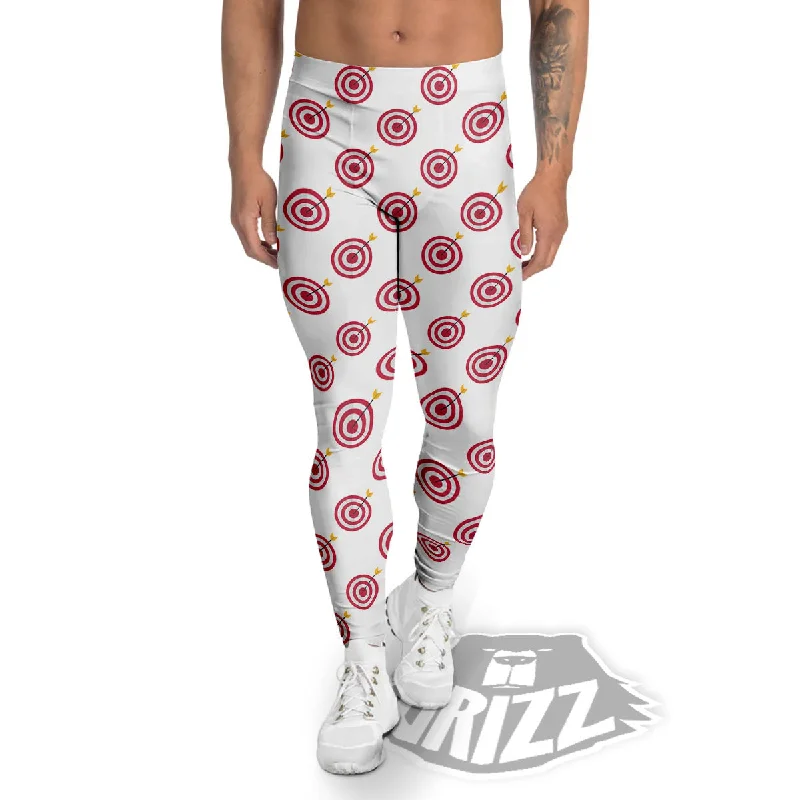 Holiday Sale Cartoon Dartboard Print Pattern Men's Leggings