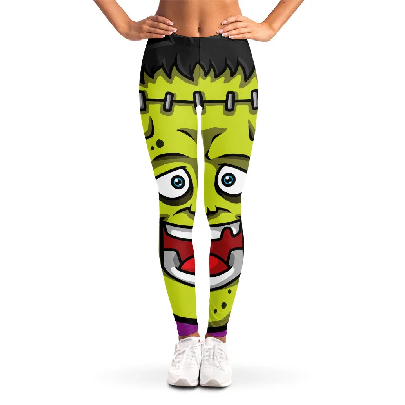 Cartoon Frankenstein Print Women's Leggings