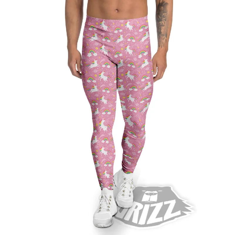 Hot Deal Cartoon Girly Unicorn Print Pattern Men's Leggings