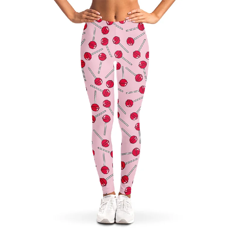 Cartoon Lollipop Pattern Print Women's Leggings