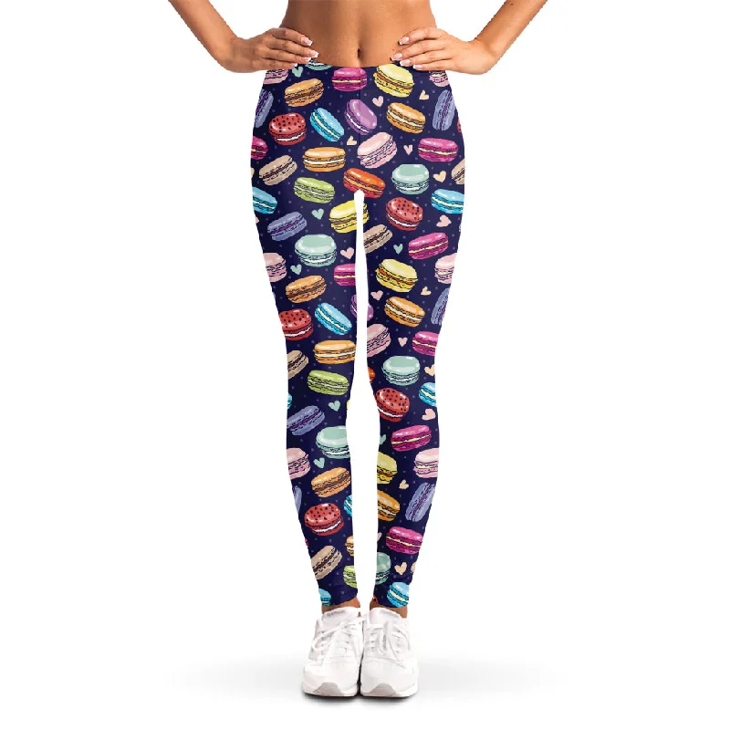 Cartoon Macaron Pattern Print Women's Leggings