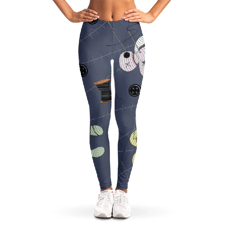 Cartoon Voodoo Doll Print Women's Leggings