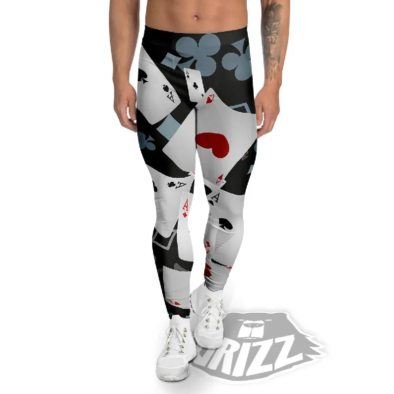 Today Only Casino Card Falling Print Men's Leggings