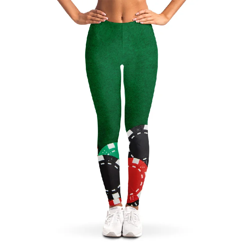 Casino Poker Chips Print Women's Leggings