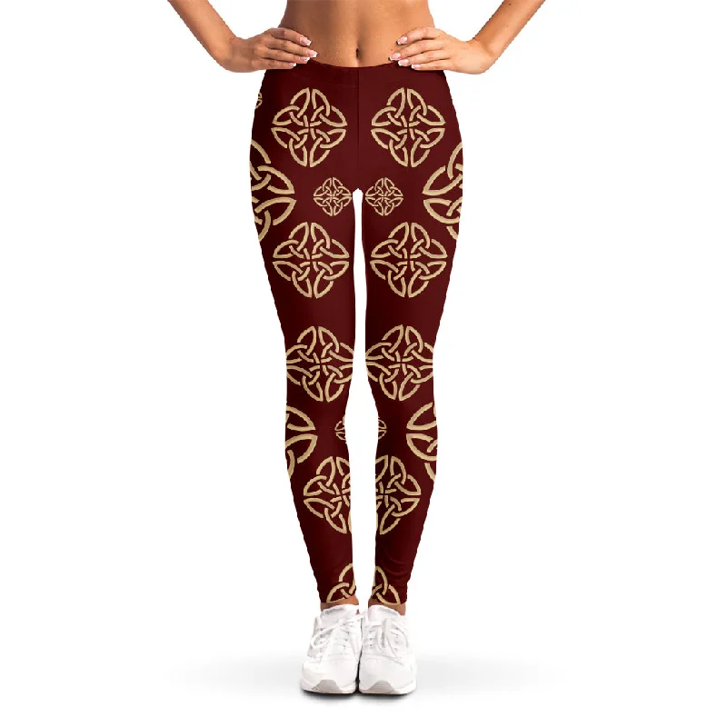 Celtic Knot Symbol Pattern Print Women's Leggings