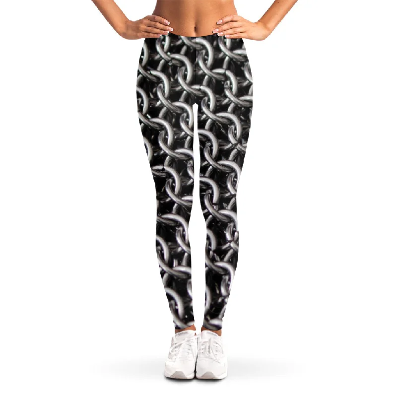 Chainmail Ring Pattern Print Women's Leggings