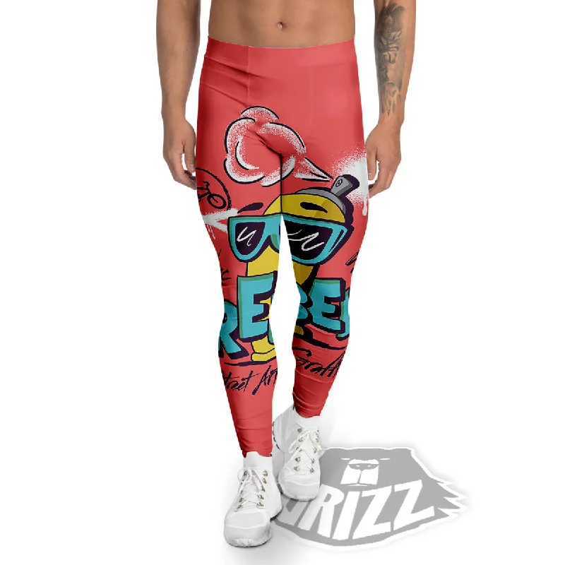 The Best Prices Characters Graffiti Cartoon Print Men's Leggings
