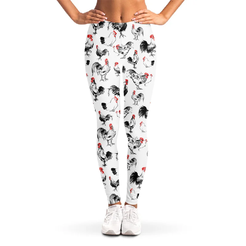 Chicken Ink Painting Pattern Print Women's Leggings