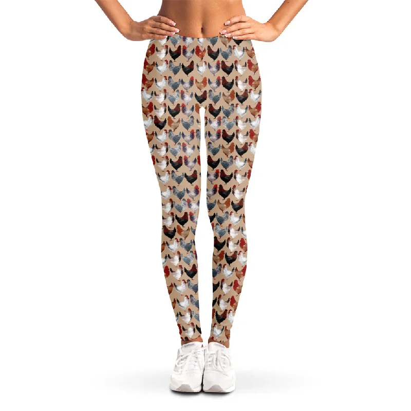 Chicken Painting Pattern Print Women's Leggings