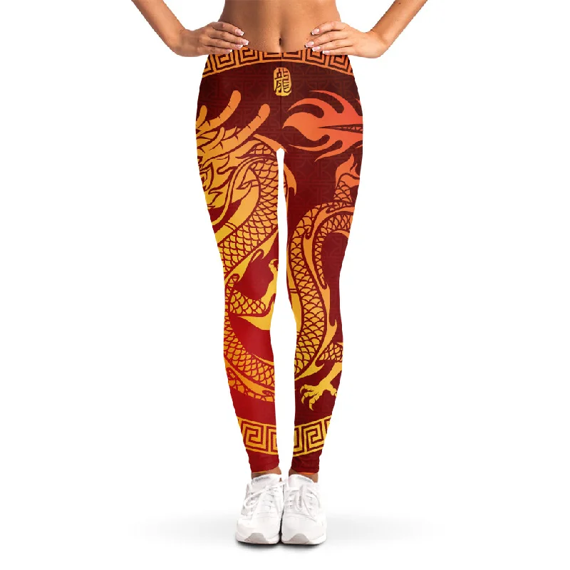 Chinese Dragon Zodiac Sign Print Women's Leggings