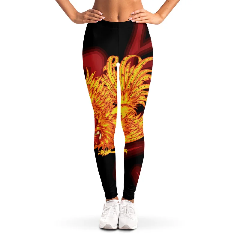 Chinese New Year Rooster Print Women's Leggings