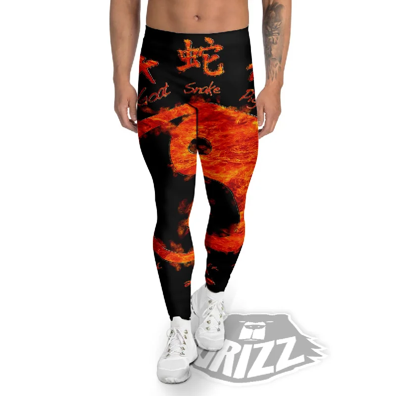 Great Bargains Chinese Zodiac Fire Yin Yang Print Men's Leggings