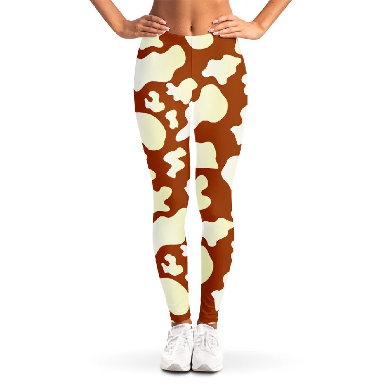 Blowout Sale Chocolate And Milk Cow Print Women's Leggings