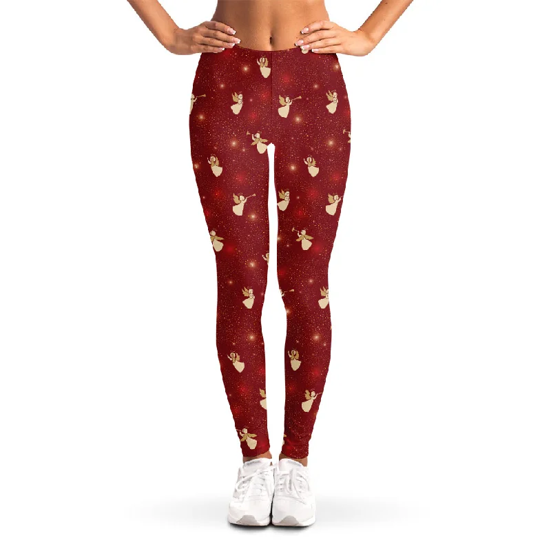 Christmas Angel Pattern Print Women's Leggings