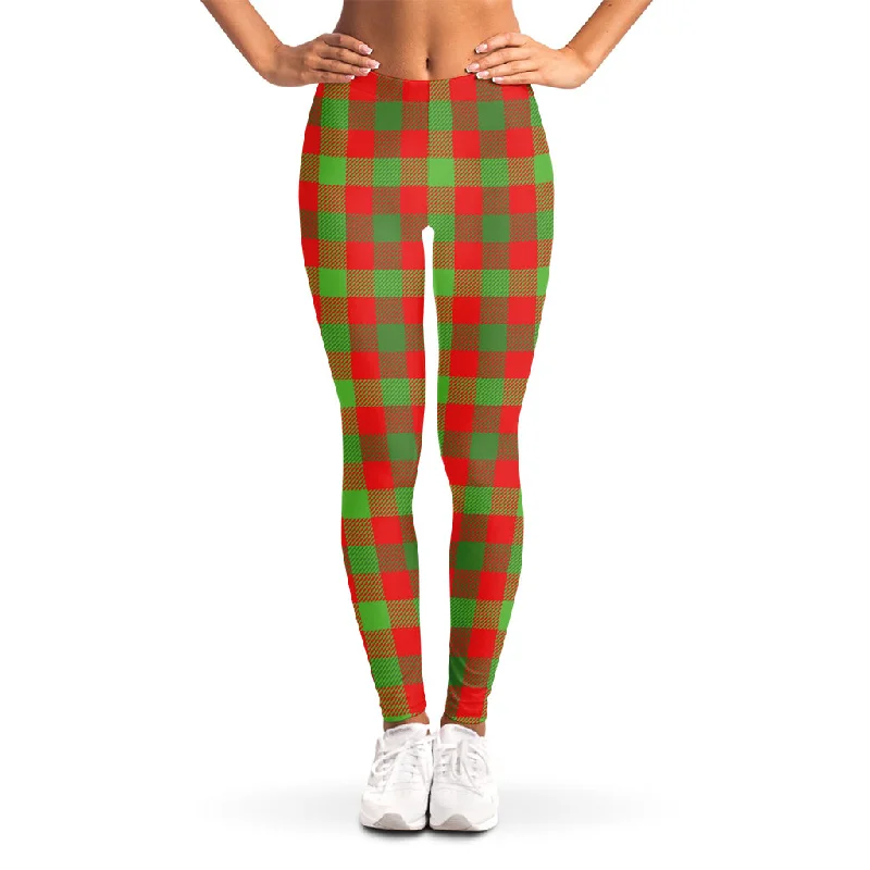 Christmas Buffalo Plaid Print Women's Leggings