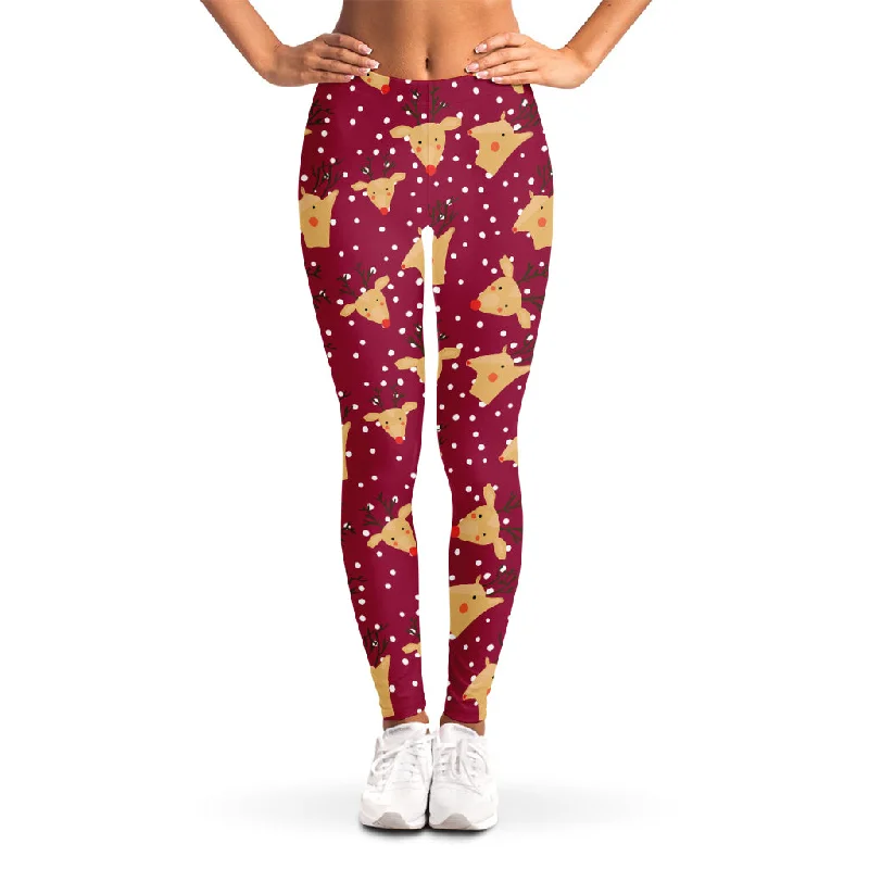 Christmas Deer Pattern Print Women's Leggings