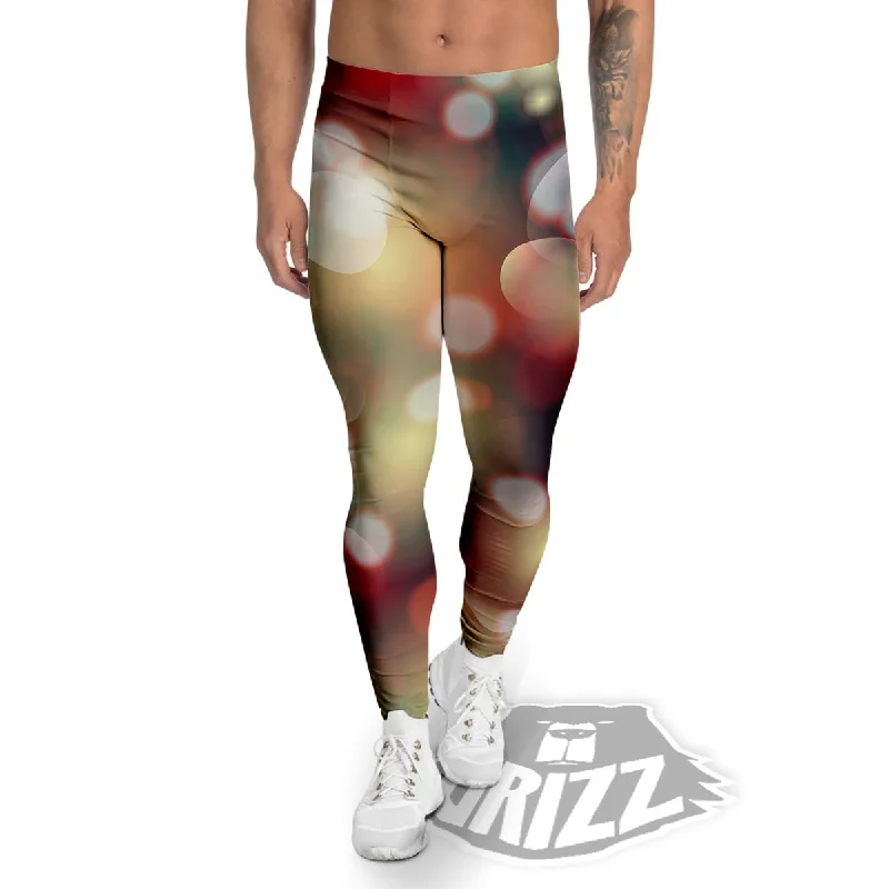 Unmissable Offer Christmas Defocused Lights Print Men's Leggings