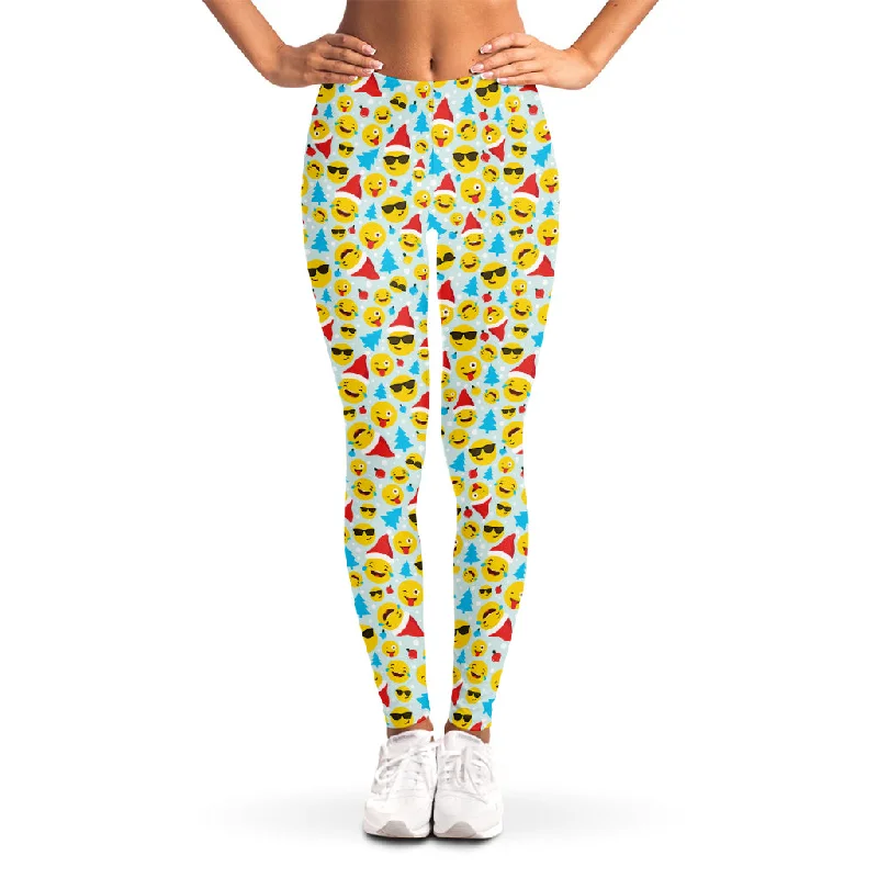 Christmas Emoji Pattern Print Women's Leggings