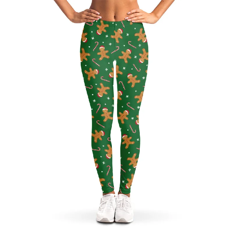 Christmas Gingerbread Pattern Print Women's Leggings