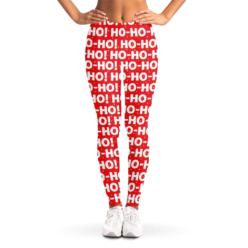 Christmas Ho Ho Ho Pattern Print Women's Leggings