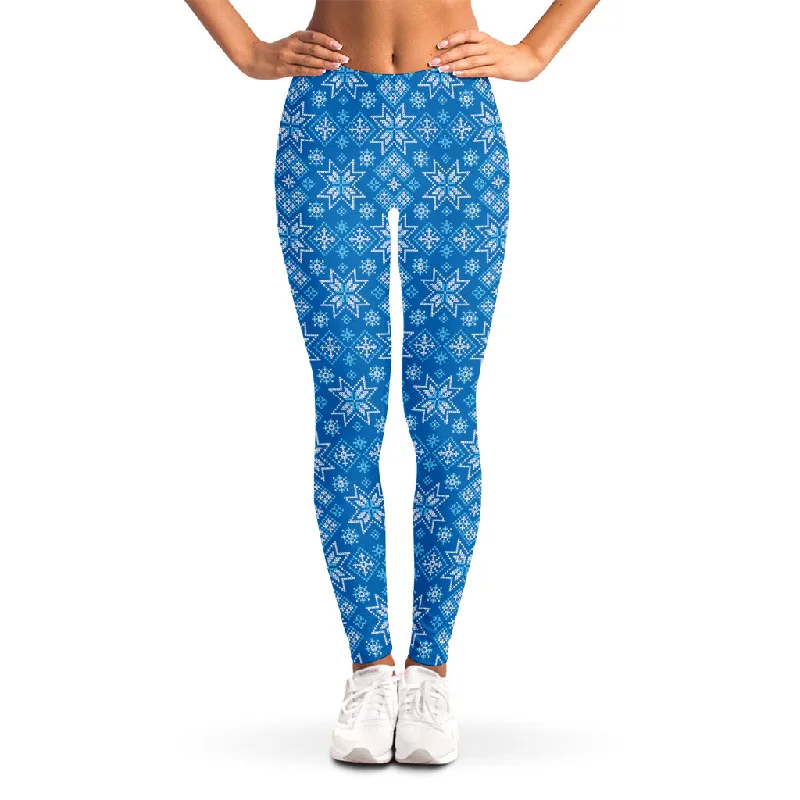 Christmas Nordic Knitted Pattern Print Women's Leggings