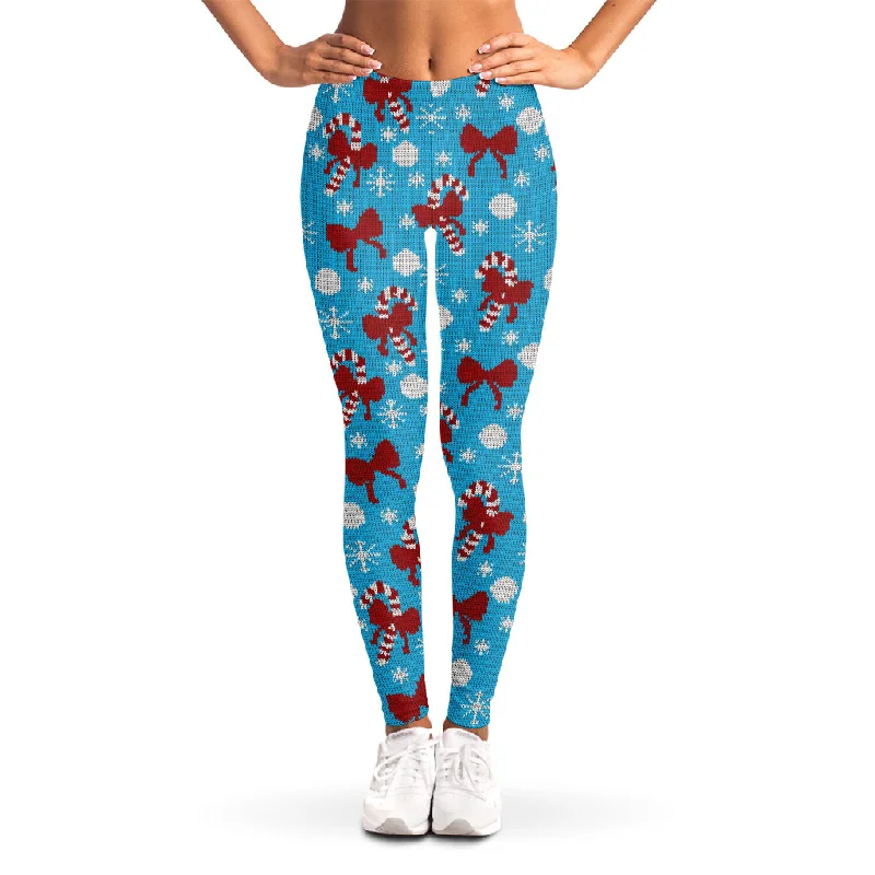 Christmas Party Knitted Pattern Print Women's Leggings