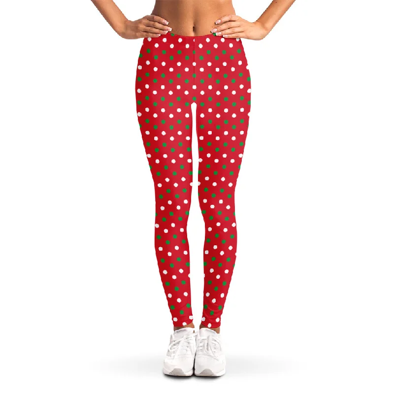 Christmas Polka Dot Pattern Print Women's Leggings