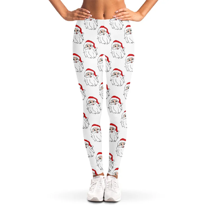 Christmas Santa Claus Pattern Print Women's Leggings