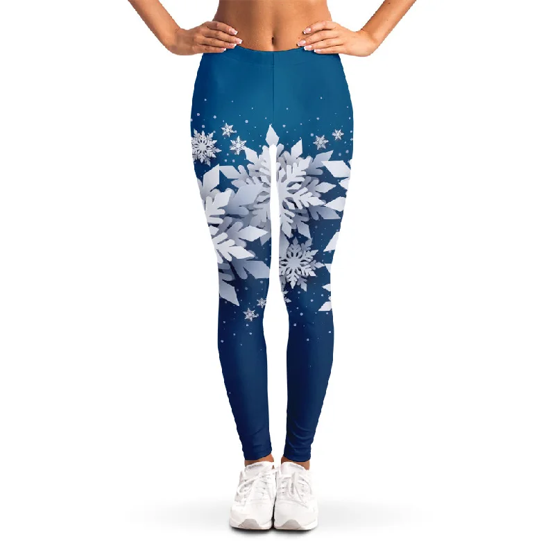 Christmas Snowflake Print Women's Leggings