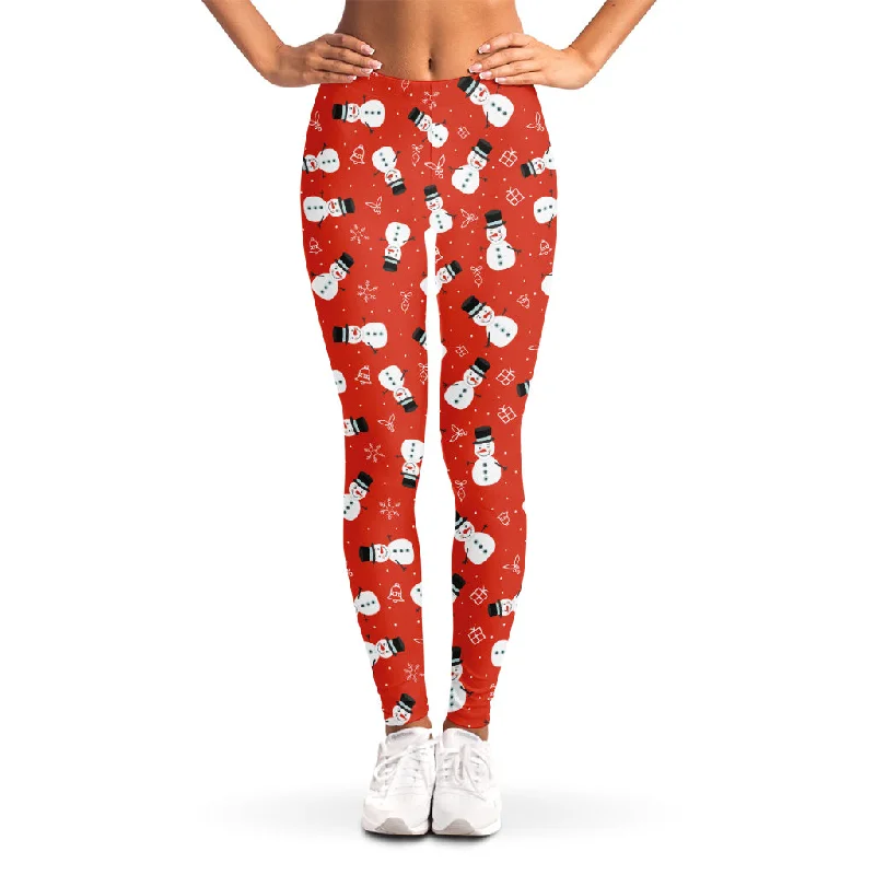 Christmas Snowman Pattern Print Women's Leggings